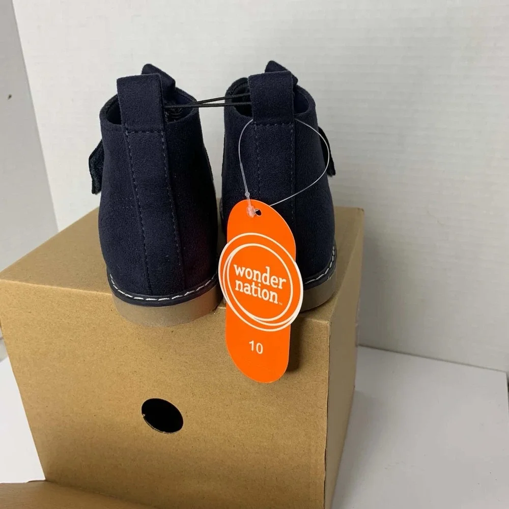 Wonder Nation Boy's Size 10 Blue Suede Shoes Easy On And Off Navy Blue